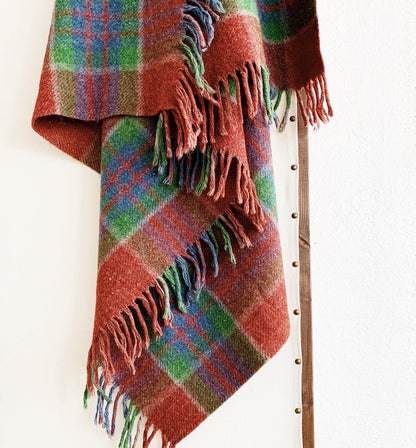 Vintage Wool Plaid Camp Blanket