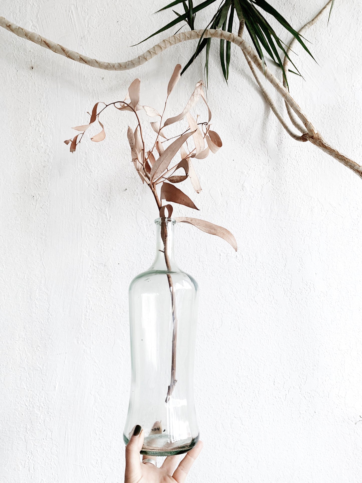 Large Vintage Glass Bottle Vase
