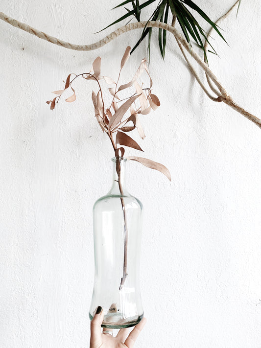 Large Vintage Glass Bottle Vase