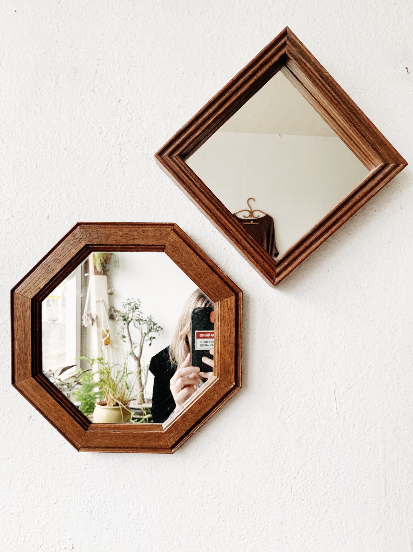 Vintage Wood Framed Mirror