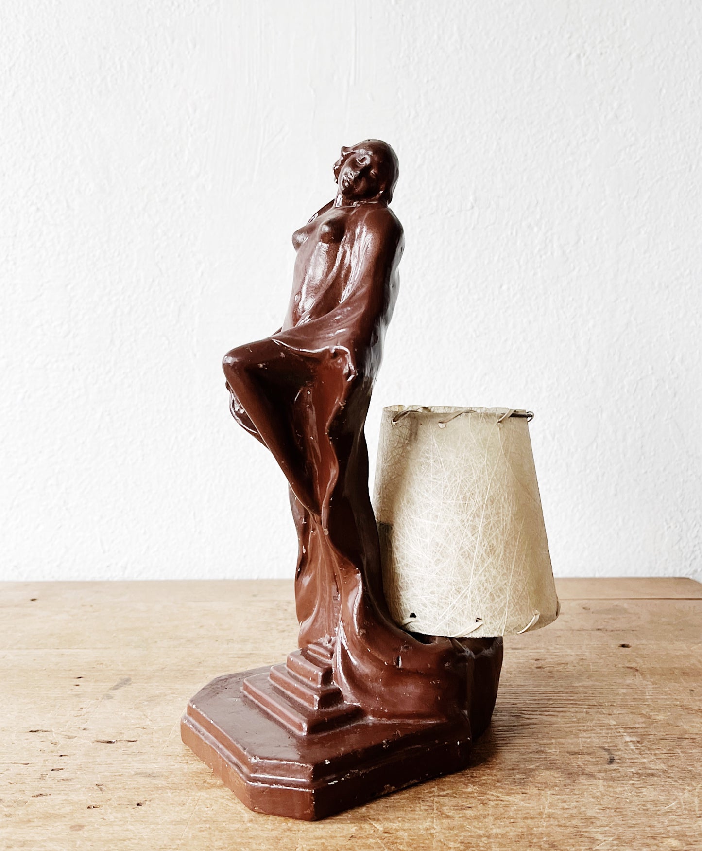 Art Nouveau Chalkware Lamp