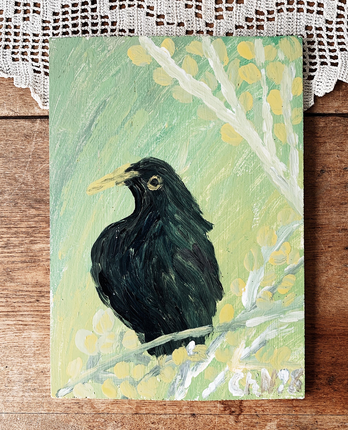Amateur Art Crow Painting