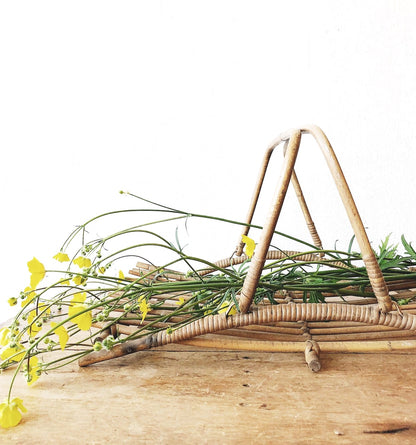 Vintage Bamboo Gathering Basket