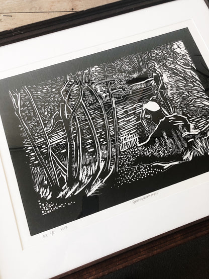 Large Original Woodcut