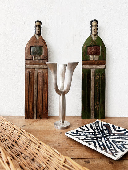 Vintage Hand Painted Wooden Santo Folk Art