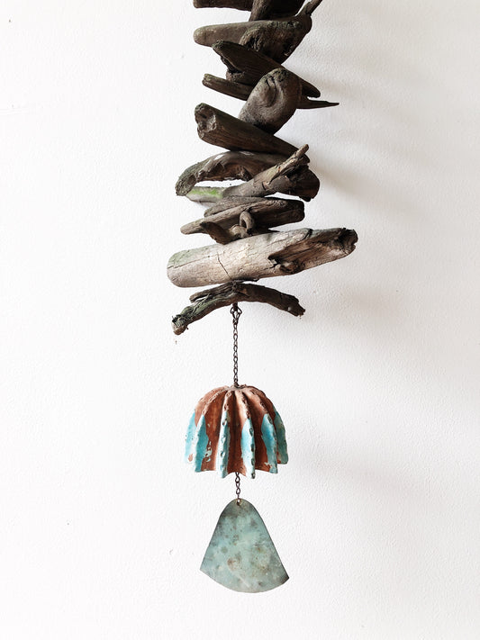 Giant Driftwood and Ceramic Wind Chime