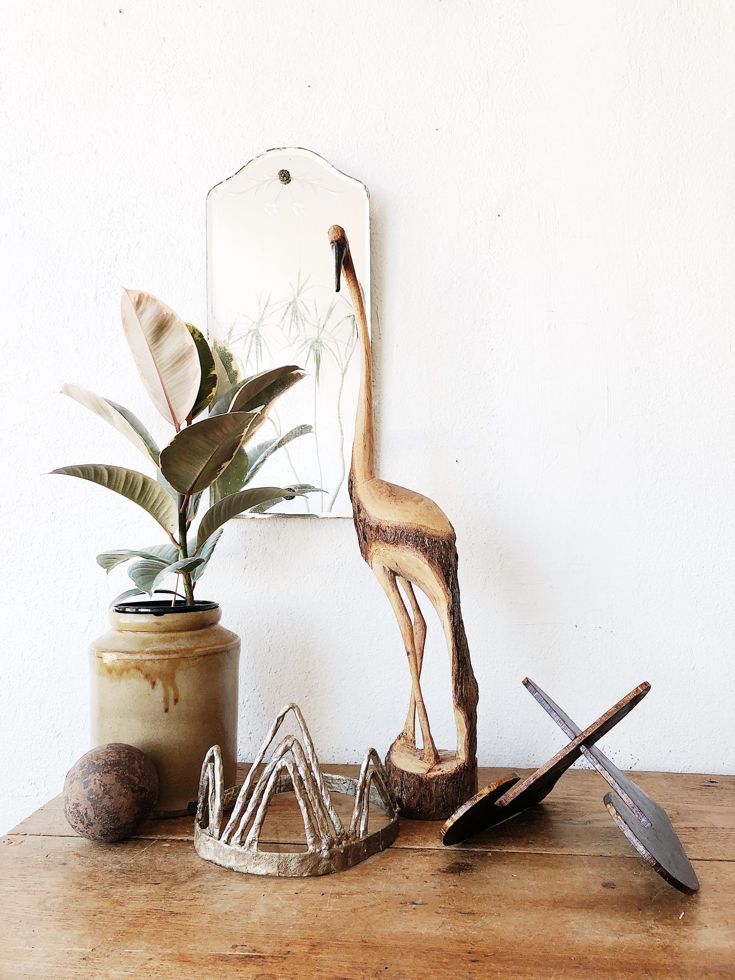 Petite Antique Etched Mirror