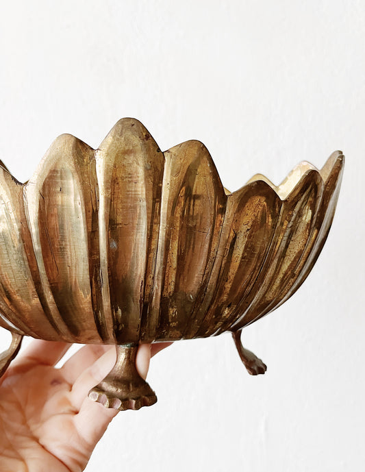 Antique Brass Cache Pot