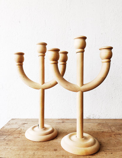 Handmade Wood Candelabra