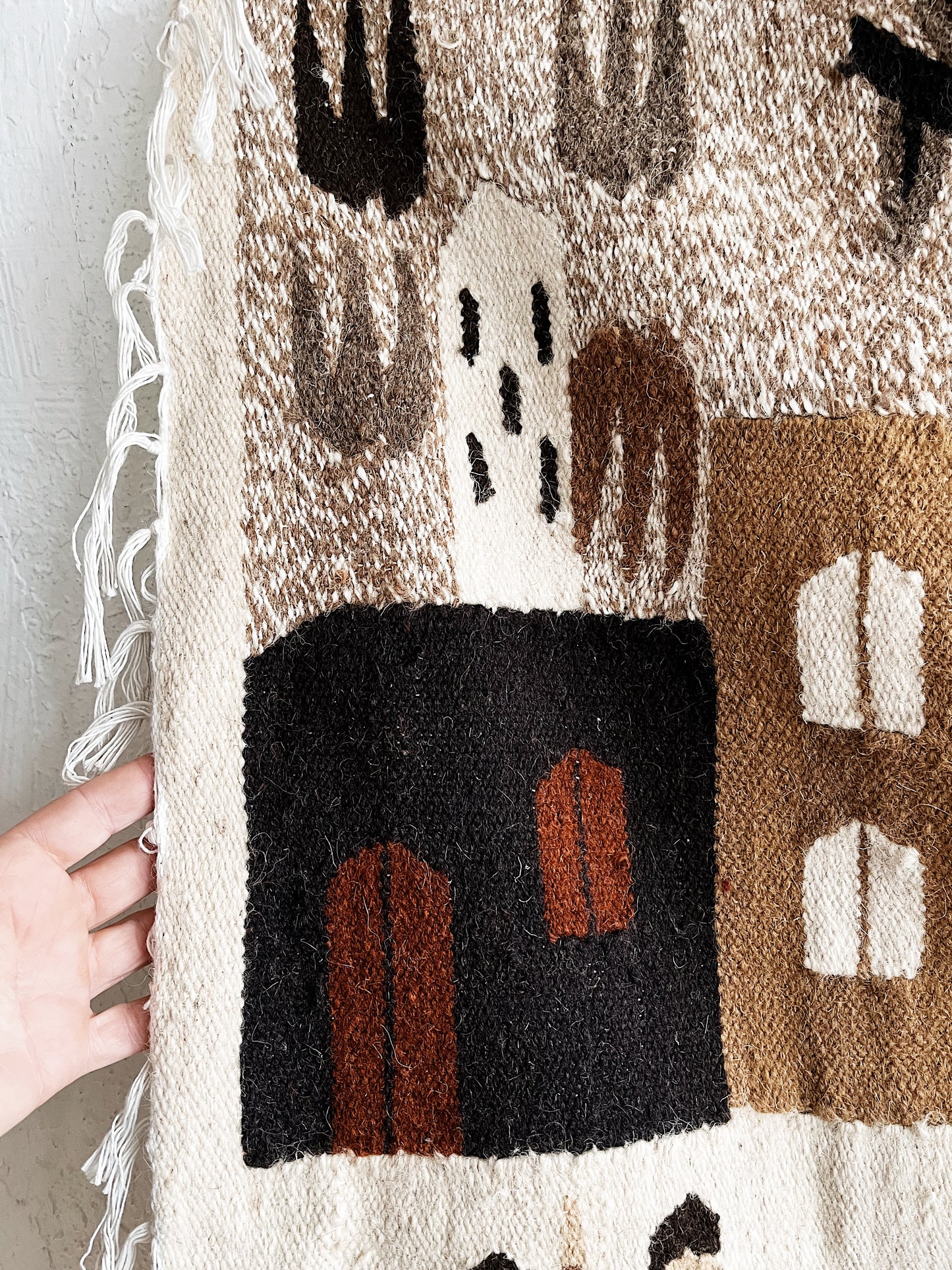 Vintage Figural Wool Rug