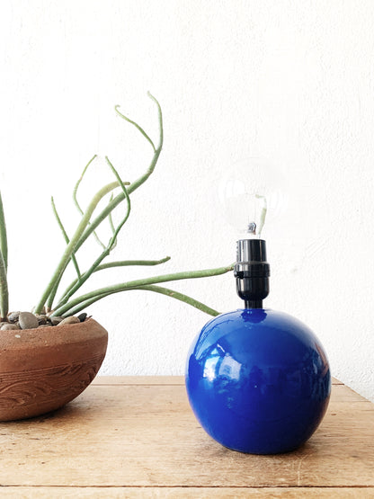Vintage Cobalt Orb Lamp
