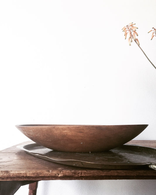 Oblong Rustic Wood Bowl