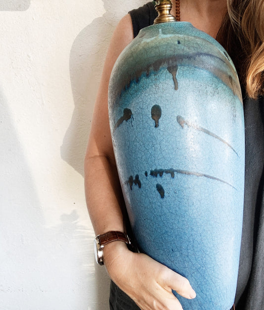 Large Vintage Pottery Lamp