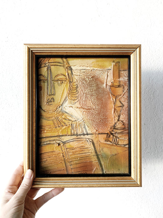 Mid Century Framed Oil Painting