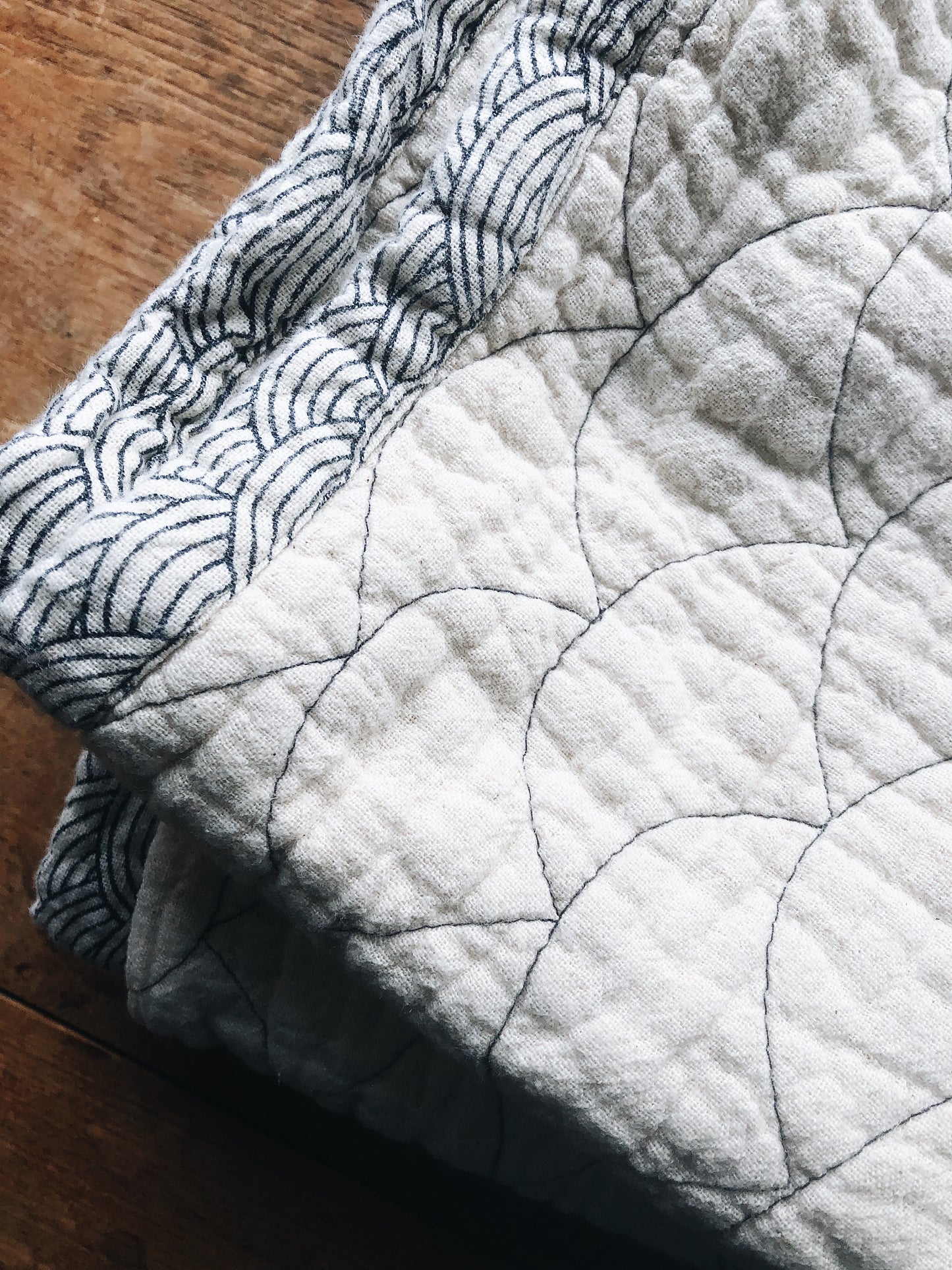 Pair Vintage Quilted Japanese Pillow Cases