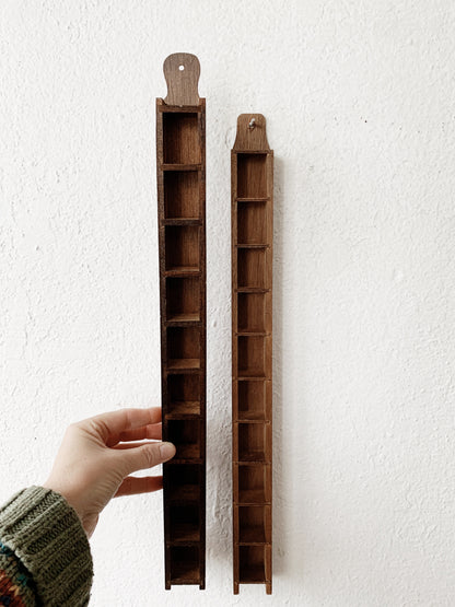 Vintage Hanging Wood Curio Cubby Shelf