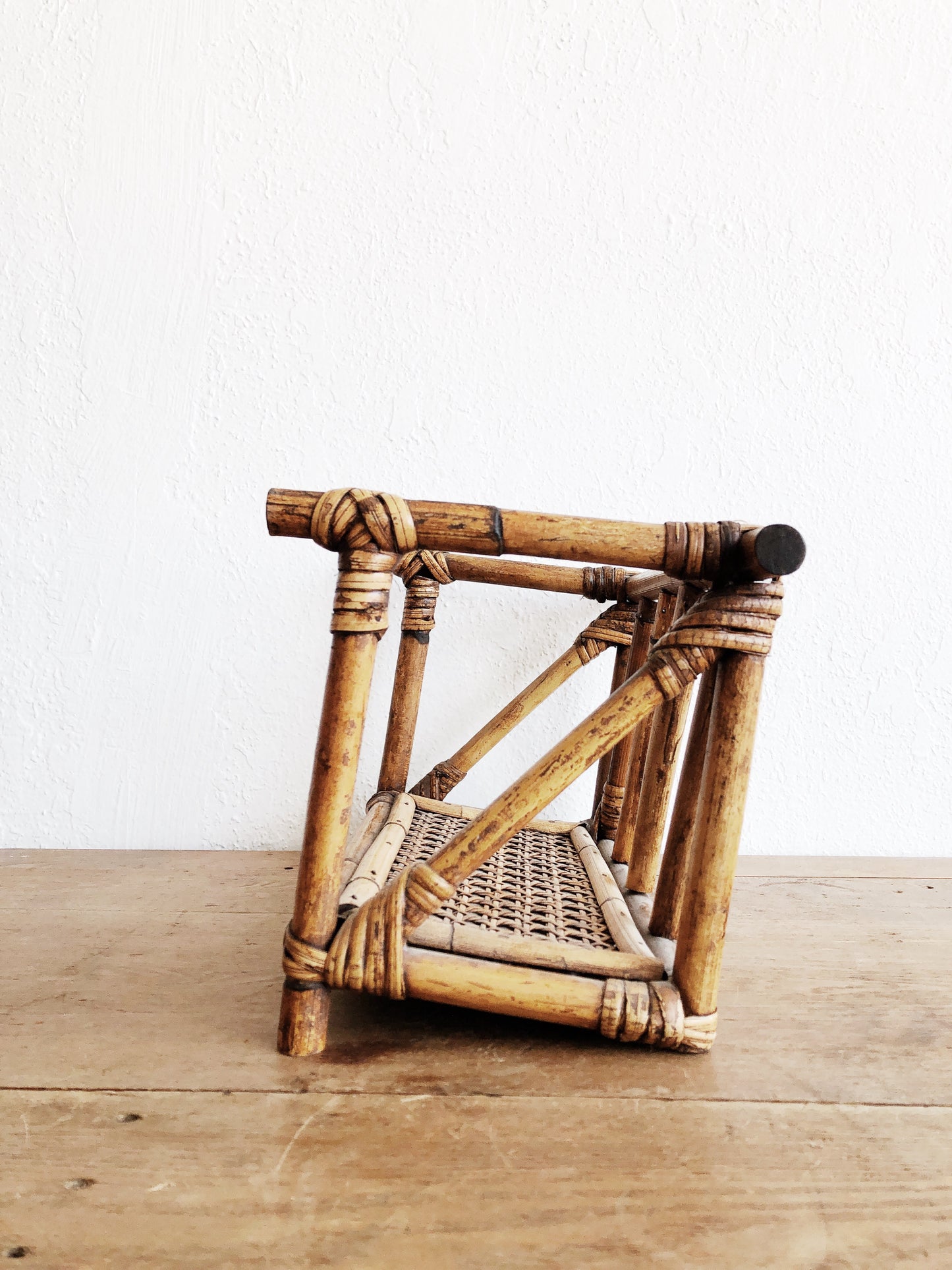 Vintage Bamboo Book Shelf