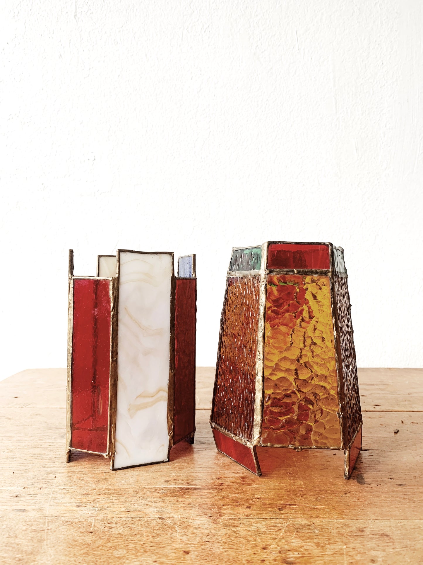 Vintage Stained Glass Lantern