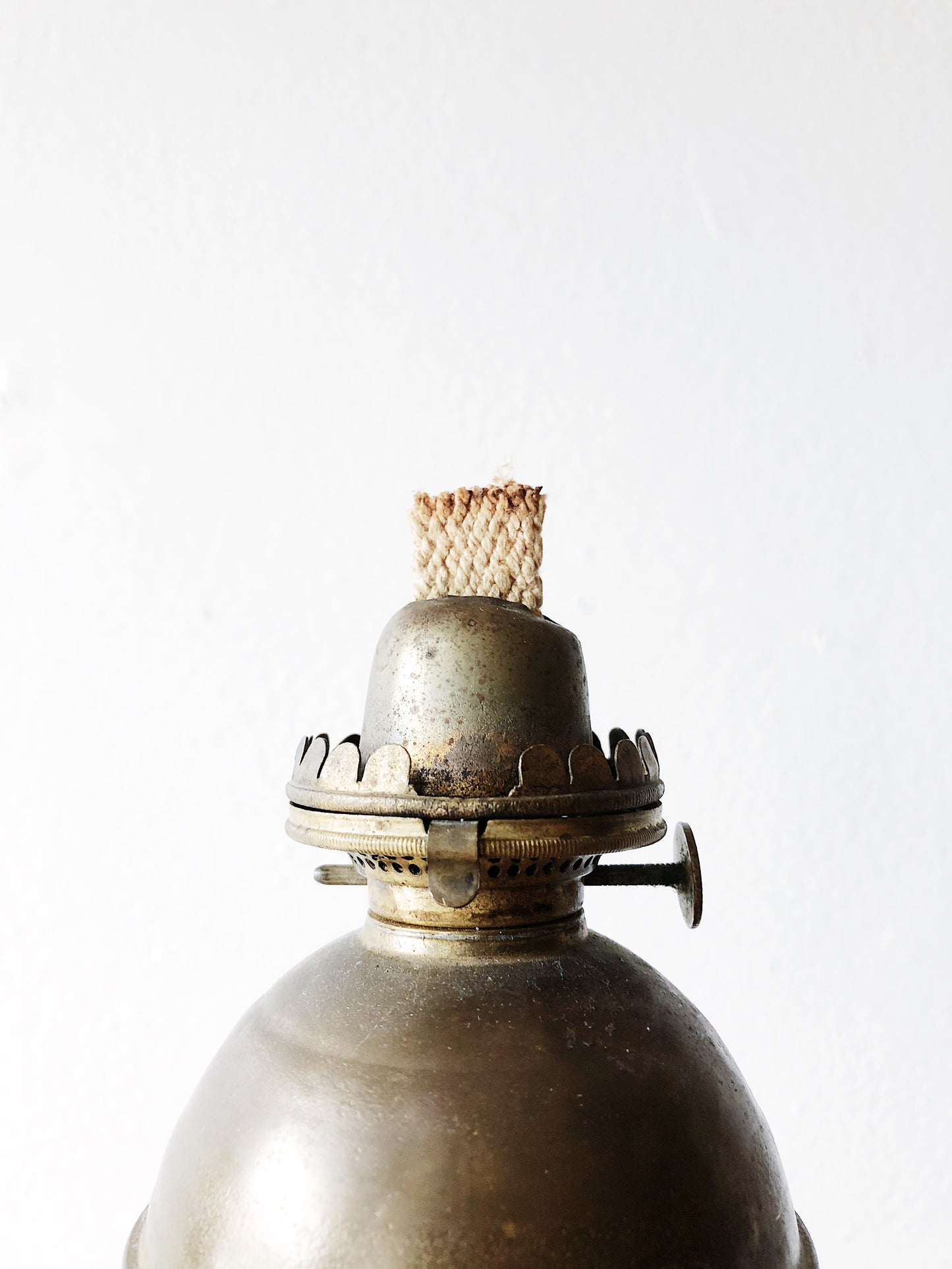 Antique Petite Brass Oil Lamp