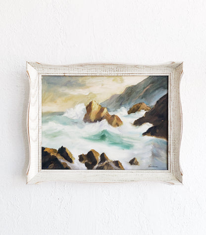 Vintage Ocean Landscape Painting