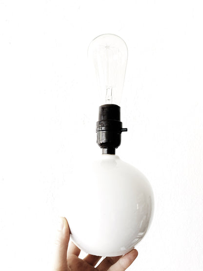 Vintage White Ceramic Orb Lamp
