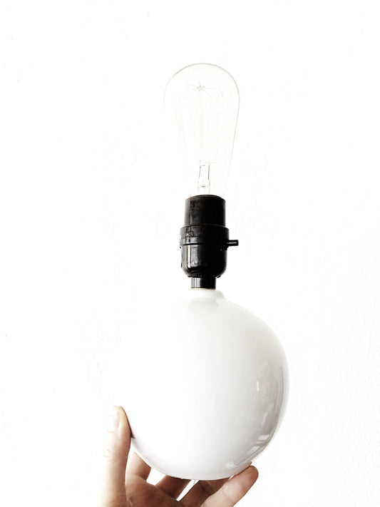 Vintage White Ceramic Orb Lamp