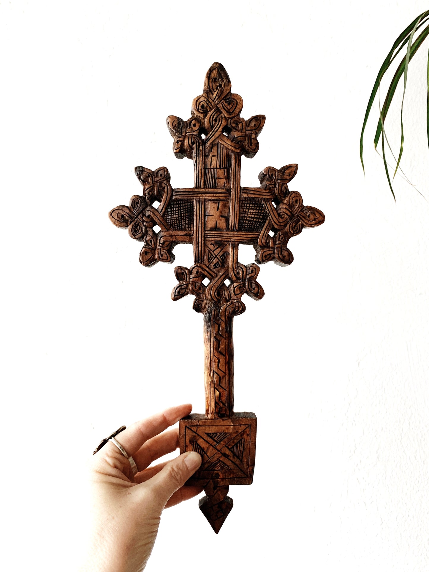 Vintage Carved Wood Celtic Cross