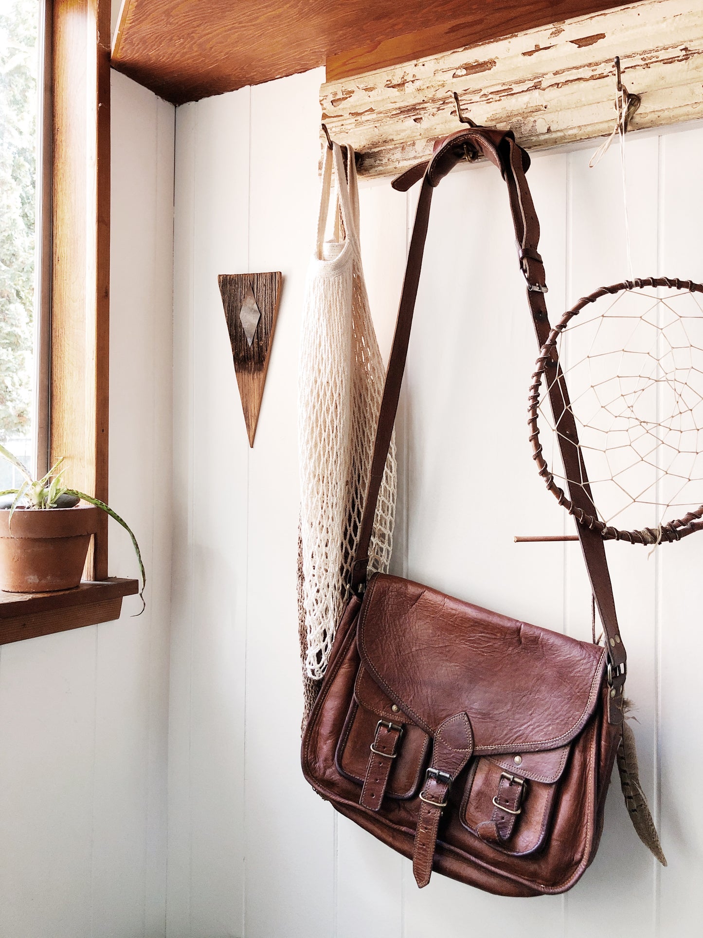 Vintage Leather Messenger Bag