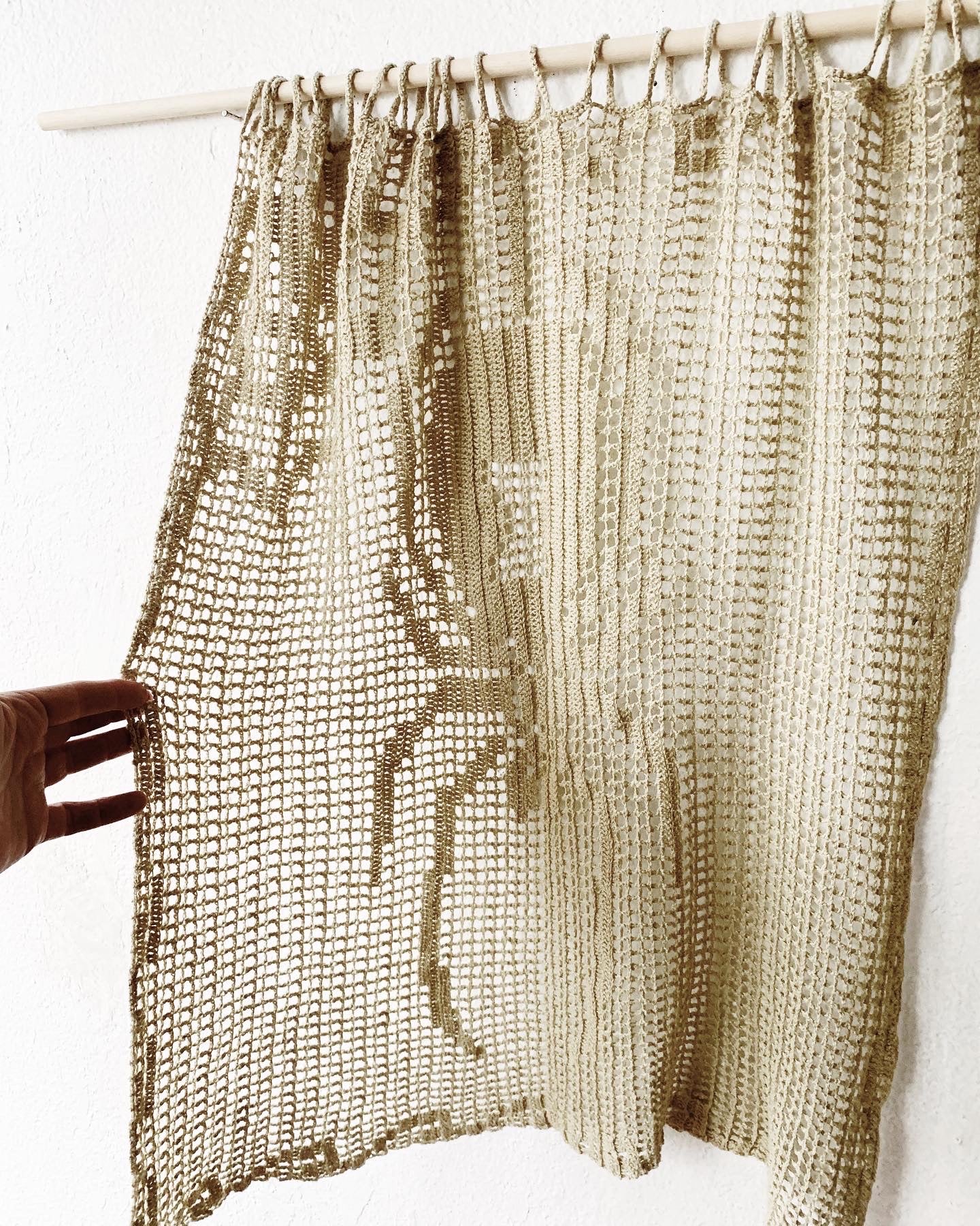 Cotton Crochet Spider Curtain Panel