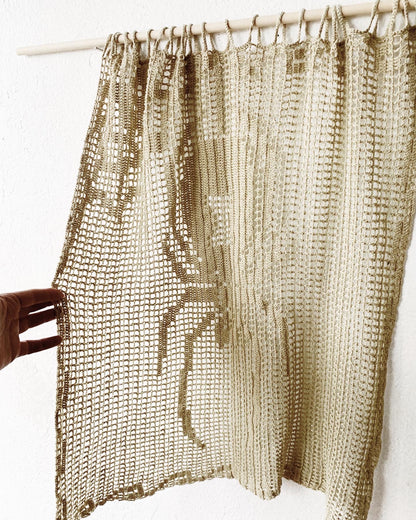 Cotton Crochet Spider Curtain Panel