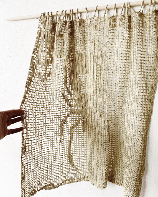 Cotton Crochet Spider Curtain Panel