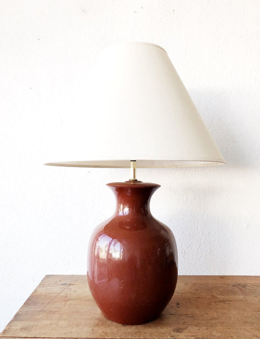 Vintage Umber Ceramic Lamp