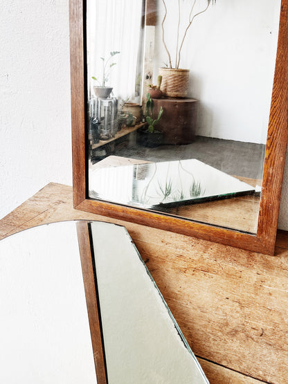 Antique Tall Arched Wood Mirror