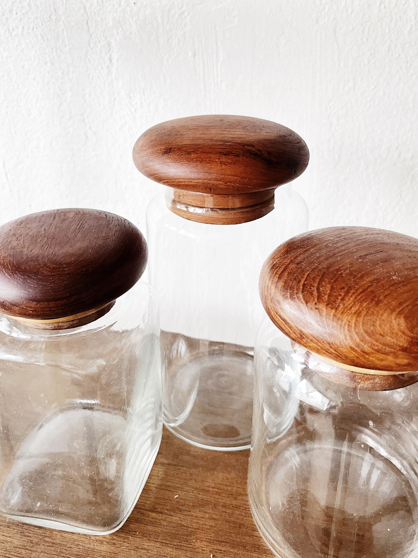 Vintage Teak Canister Set