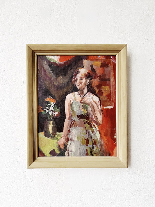 Vintage Figural Oil Painting