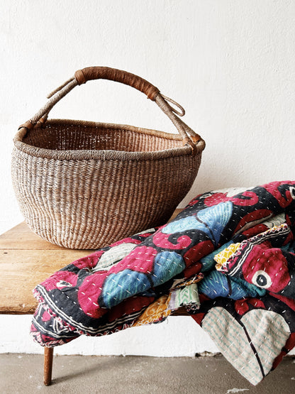 Vintage Reversible Cotton Kantha Quilt