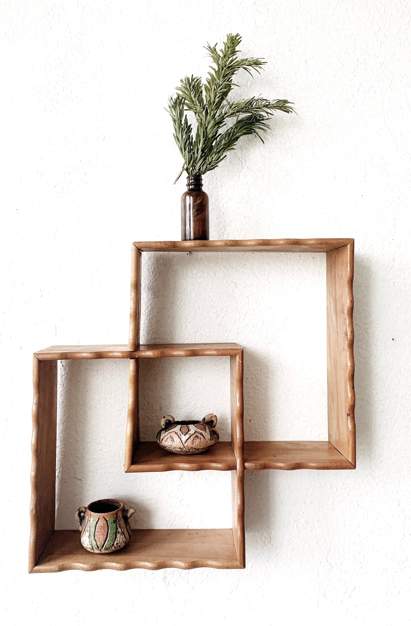 Vintage Modular Cubby Wall Shelf