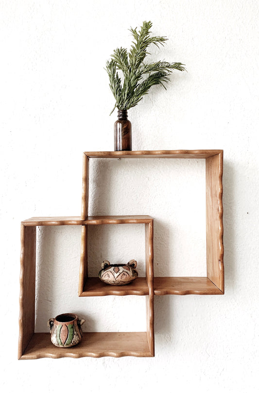 Vintage Modular Cubby Wall Shelf