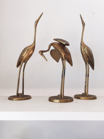 Mid Century Brass Egrets