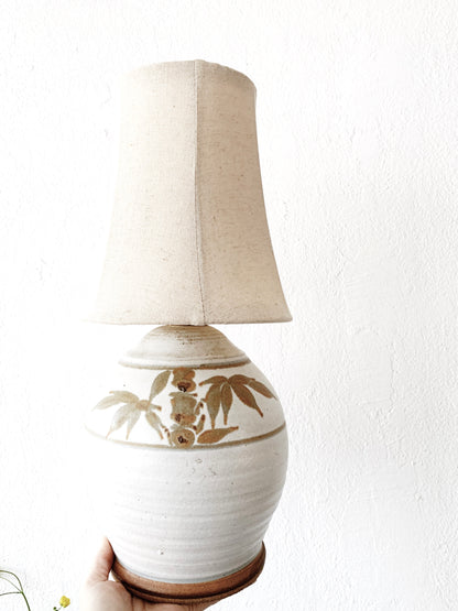Vintage Pottery Lamp with Shade