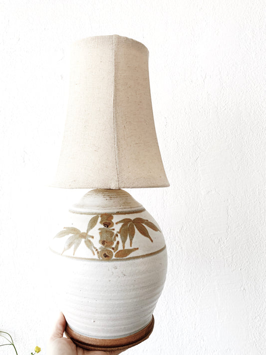 Vintage Pottery Lamp with Shade