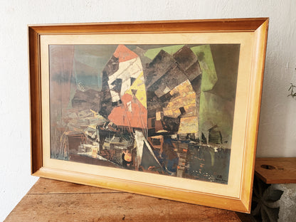 Mid Century Framed Abstract Color Gouache Litho  Xavier Gonzales