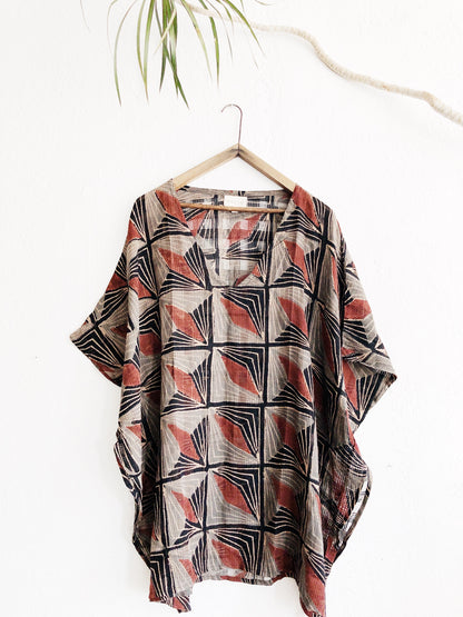 Block Printed Kimono Cover Up