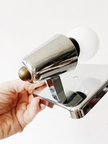 Pair Art Deco Revival Chrome Sconces