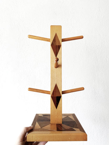 Vintage Wood Inlay Rack