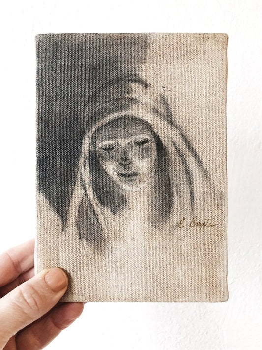 Vintage Mini Painting - Veiled Woman