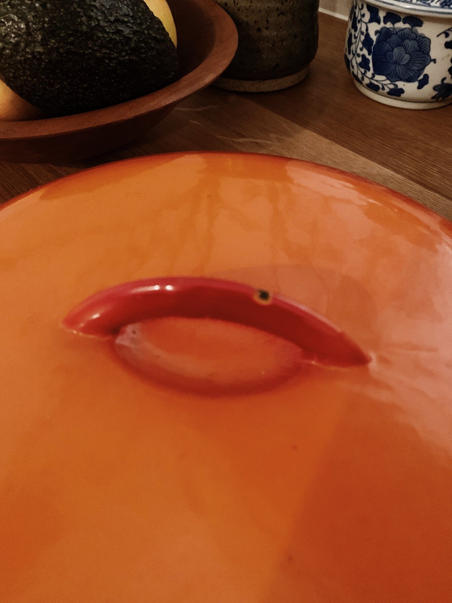 Mid Century Descoware Porcelain Coated Cast Iron Lidded skillet