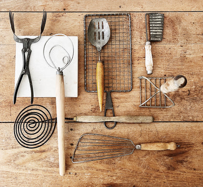 Primitive Wood and Wire Utensil Set