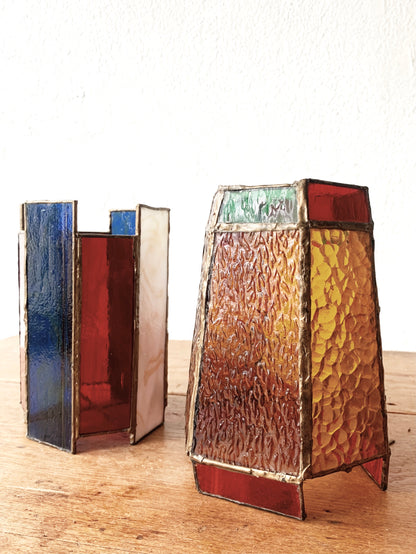 Vintage Stained Glass Lantern