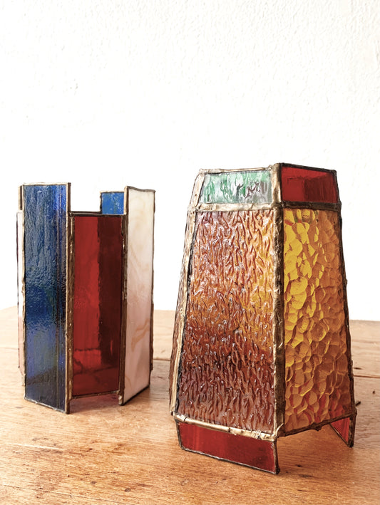 Vintage Stained Glass Lantern